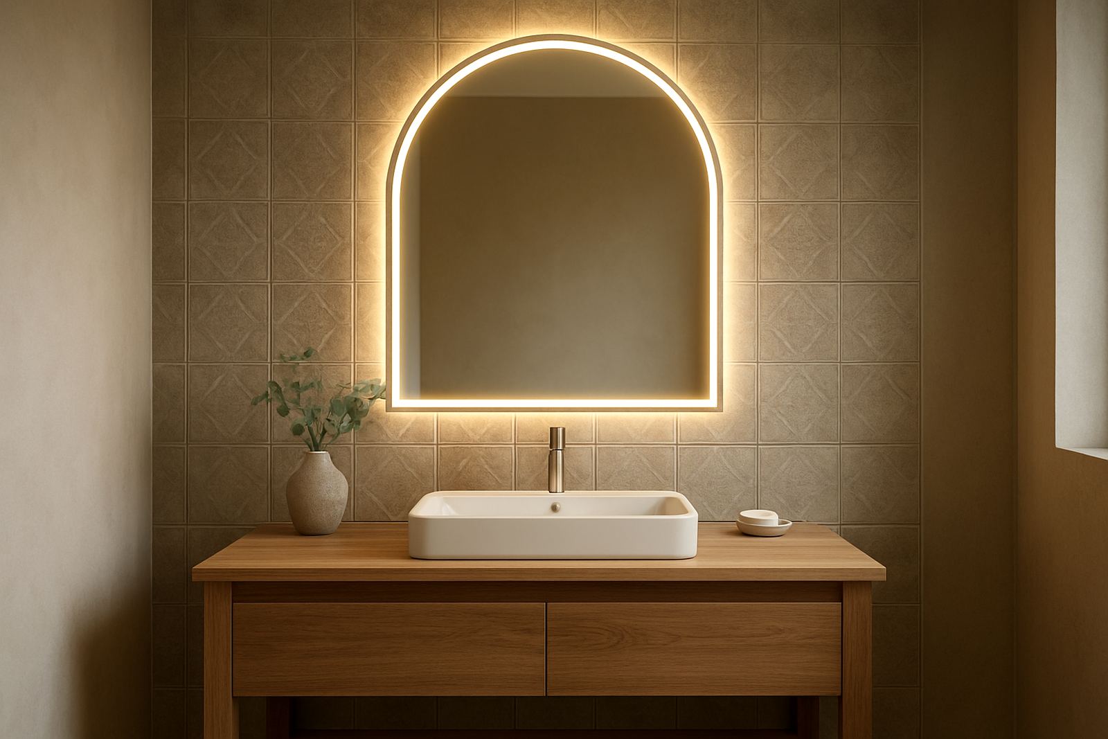 Arched Mirrors Bathrooms