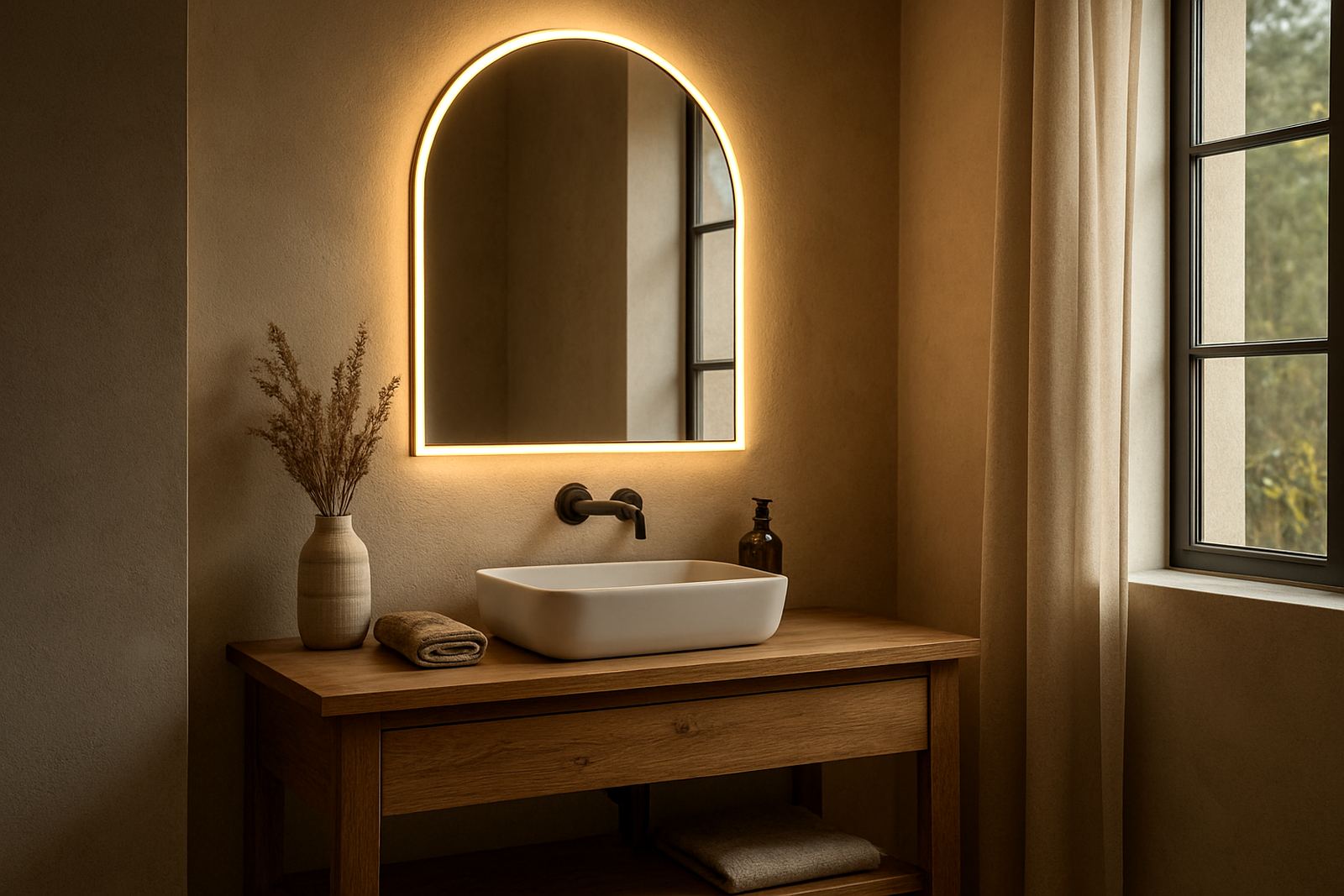 Arched LED Mirror